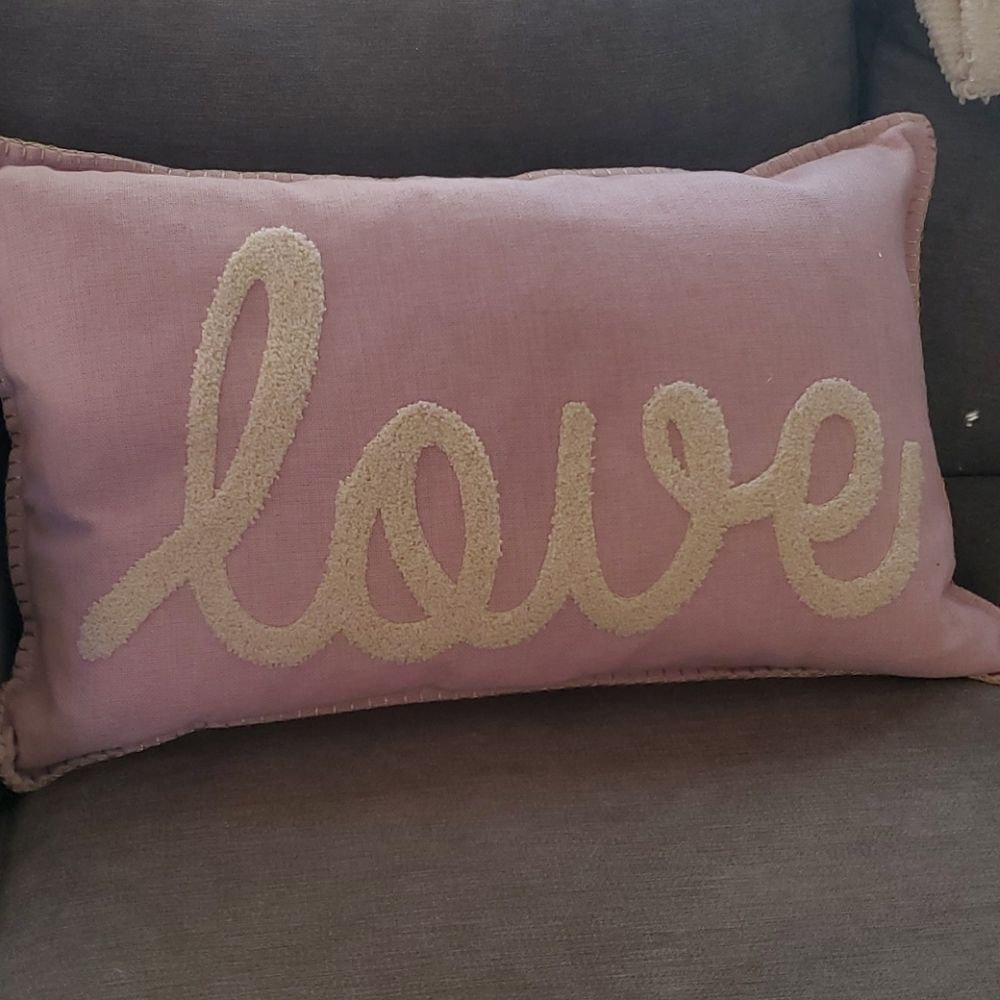 Pink 'Love' Accent Pillow